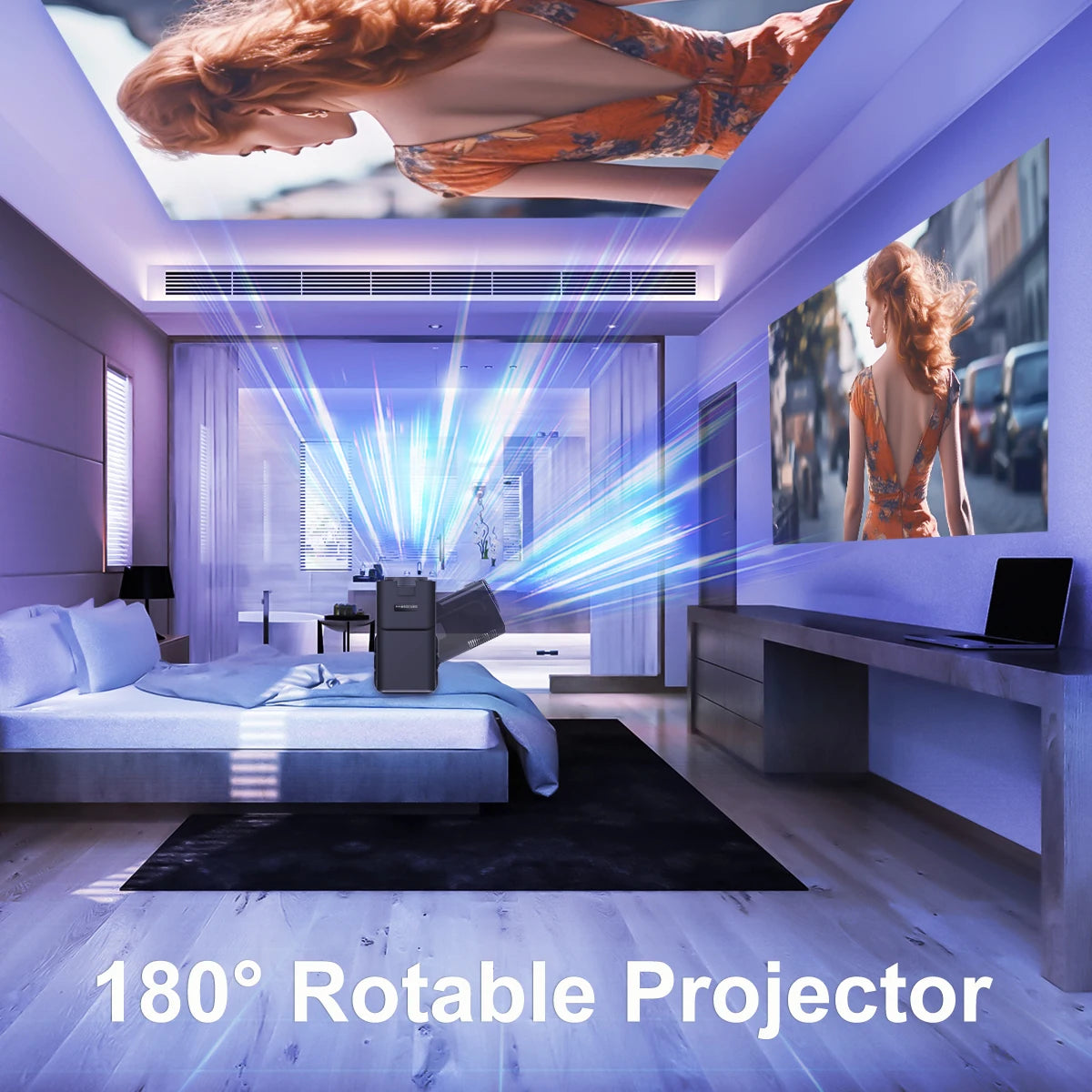 Magcubic HY320 – Tragbarer 4K-Projektor mit Android 11, 390 ANSI & 180°-Drehung