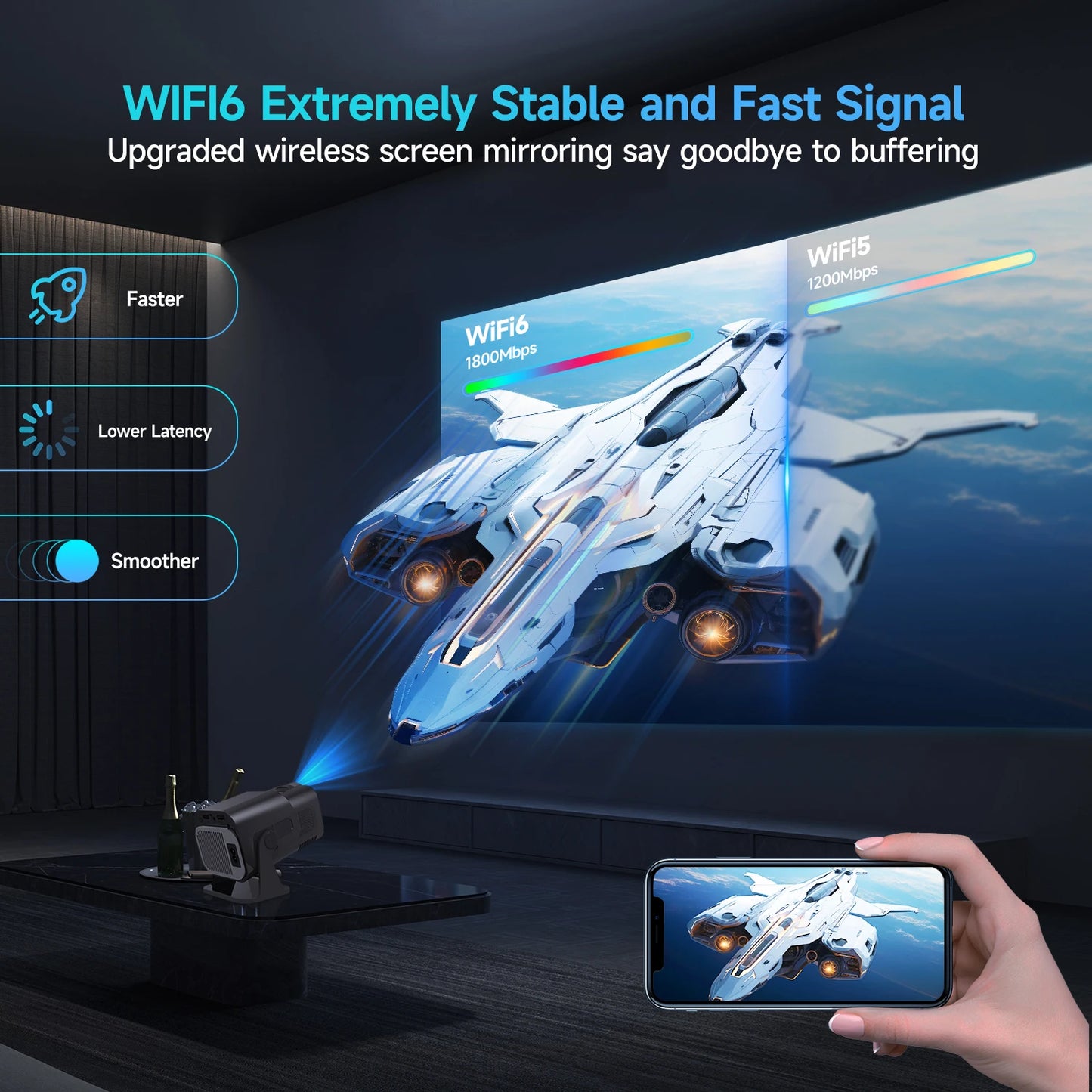 Magcubic HY320 – Mini 720P Projektor mit Android 11 & 180°-Drehfunktion