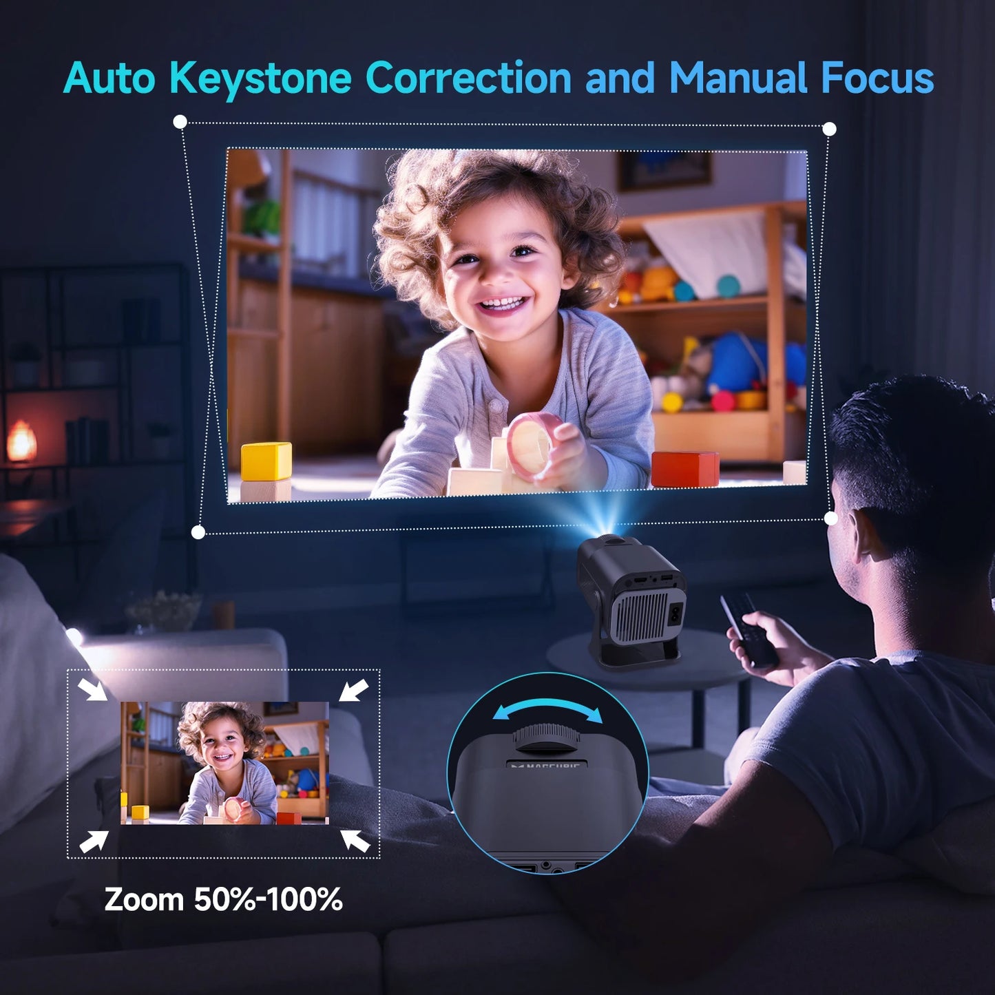 Magcubic HY320 – Mini 720P Projektor mit Android 11 & 180°-Drehfunktion