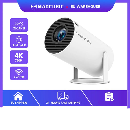 Magcubic HY300 Pro – Mini-Projektor mit Android 11, 260 ANSI, WiFi6 & 180°-Drehung
